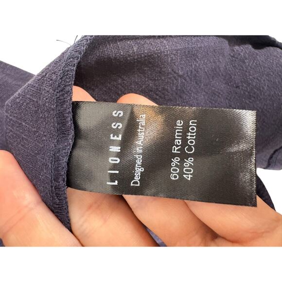 LIONESS 1999 Maxi Dress Halter Neck Ruched Formal Party Gala Evening Navy Medium - Picture 12 of 12